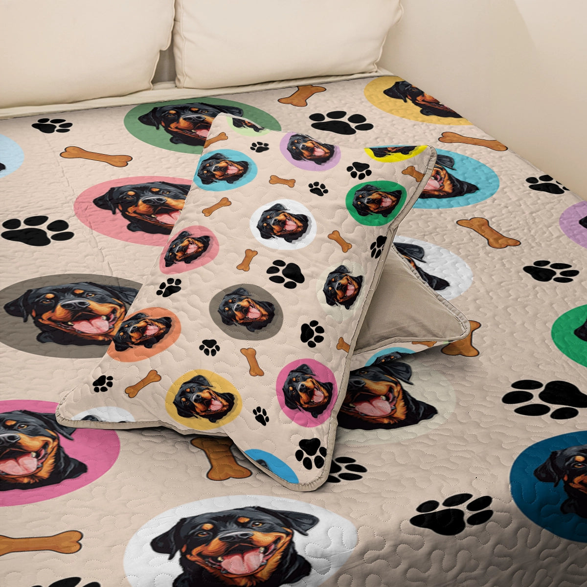 Shineful All Season Quilt 3-Piece Set - Rottweiler's Dreamland