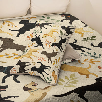 Shineful All Season Quilt 3-Piece Set - Playful Labrador Retrievers
