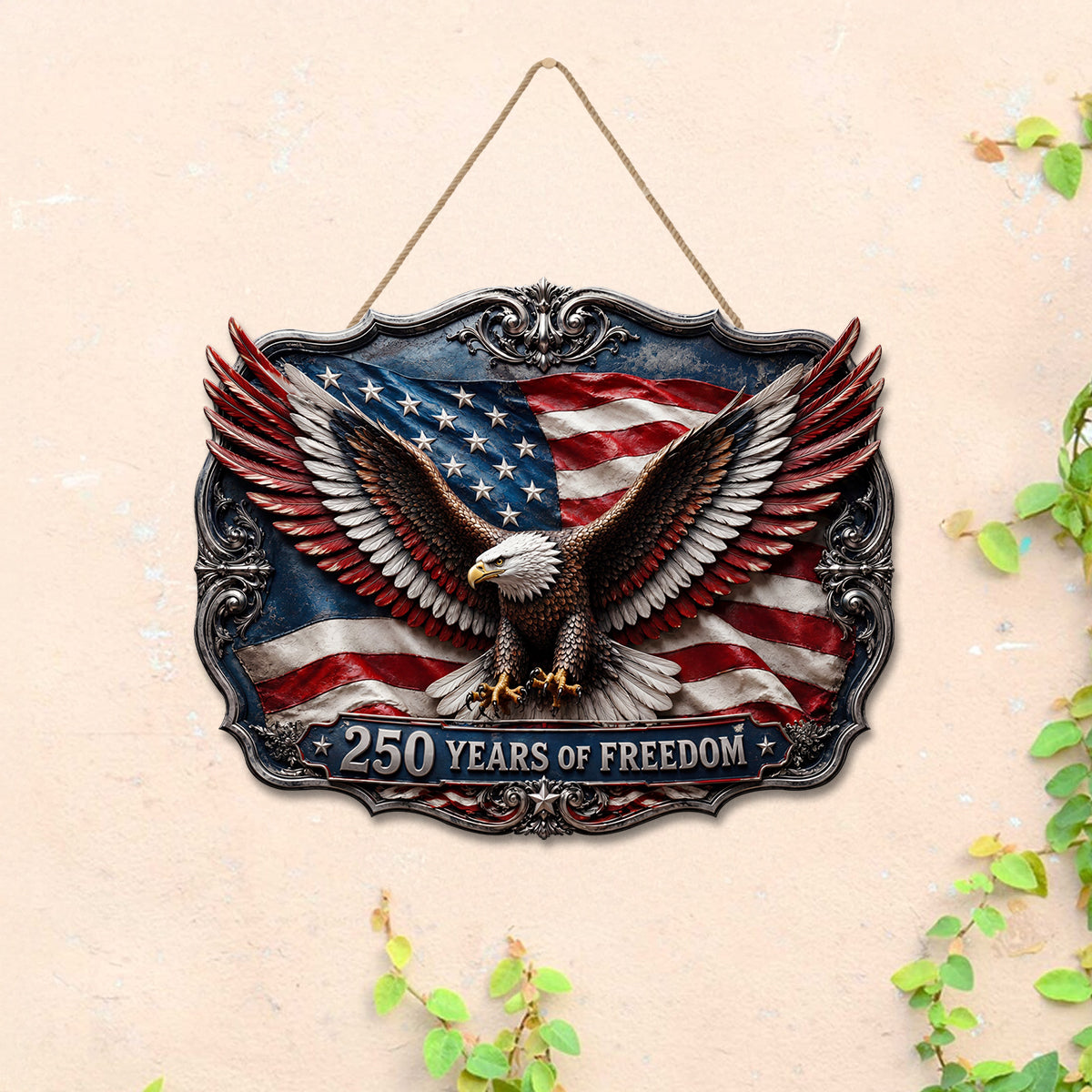 Shineful Freedom Wings Wood Sign