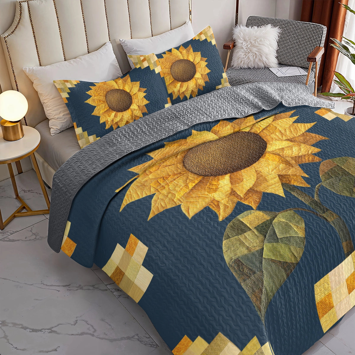 Shineful All Season Quilt 3-Piece Set Sunflower Dreams