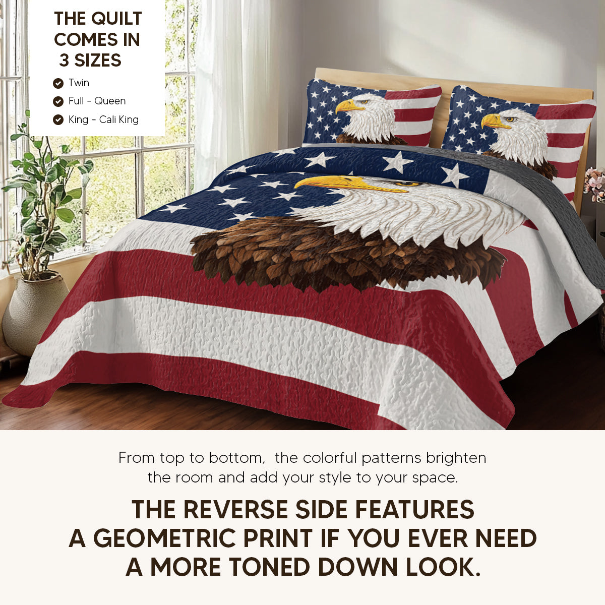 Shineful Quilt 3-Piece Set American Eagle