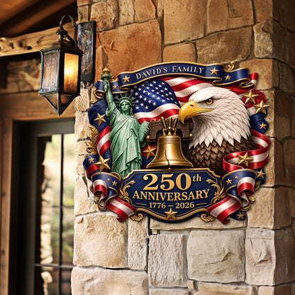 Shineful Freedom Crest Wood Sign