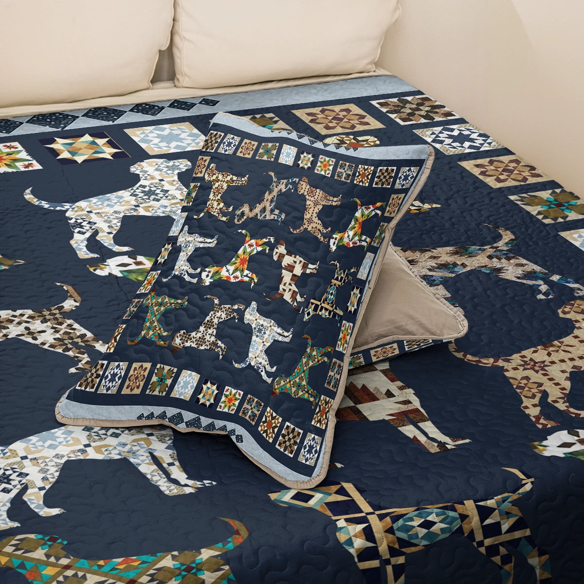 Shineful All Season Quilt 3-Piece Set - Labrador Retriever Patchworks