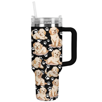 40 Oz Golden Retriever Shineful™ Tumbler Baby Golden Nl09 Black 40Oz