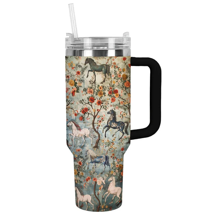 Shineful Bundle Beach Bag And Tumbler Mystical Steeds