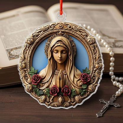 Shineful 2D Acrylic Ornament Sacred Heart Virgin Mary Wooden