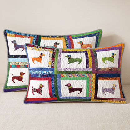 Shineful Quilt 3-Piece Set Dachshund Friends