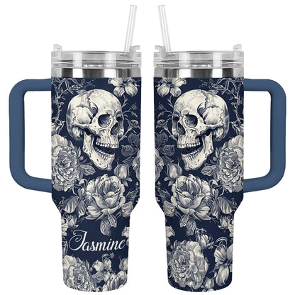 Shineful Tumbler Personalized Skull Garden