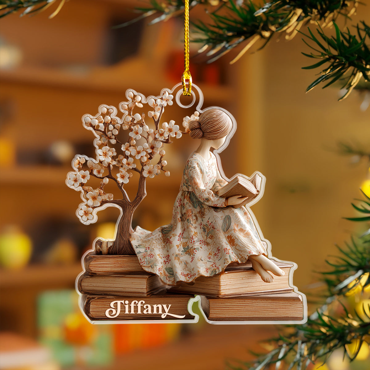 Shineful 2D Acrylic Ornament Personalized Reading Love Club