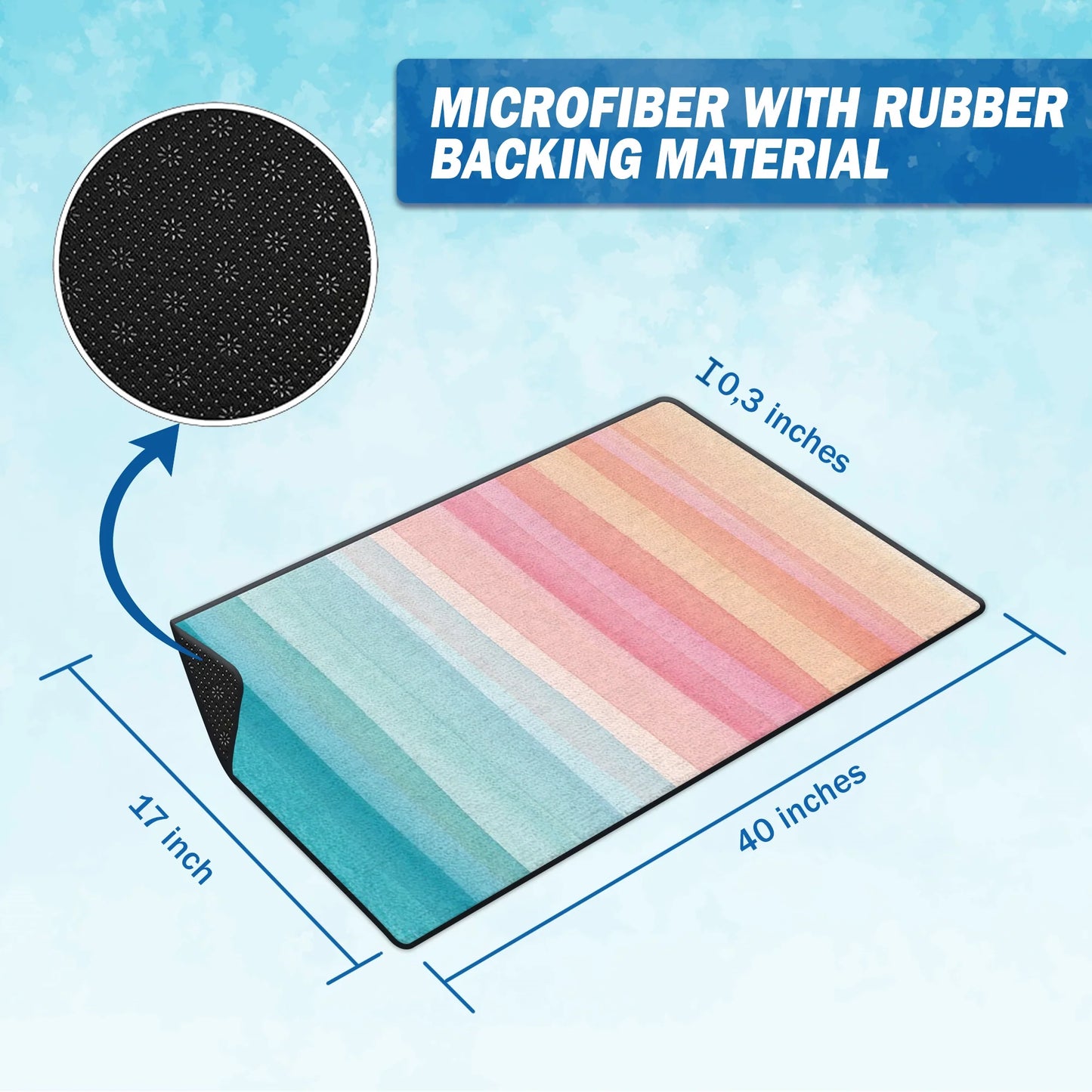 Shineful Ultra-Thin Non Skid Floor Mat, Kitchen Rugs Dachshund Delight Blue