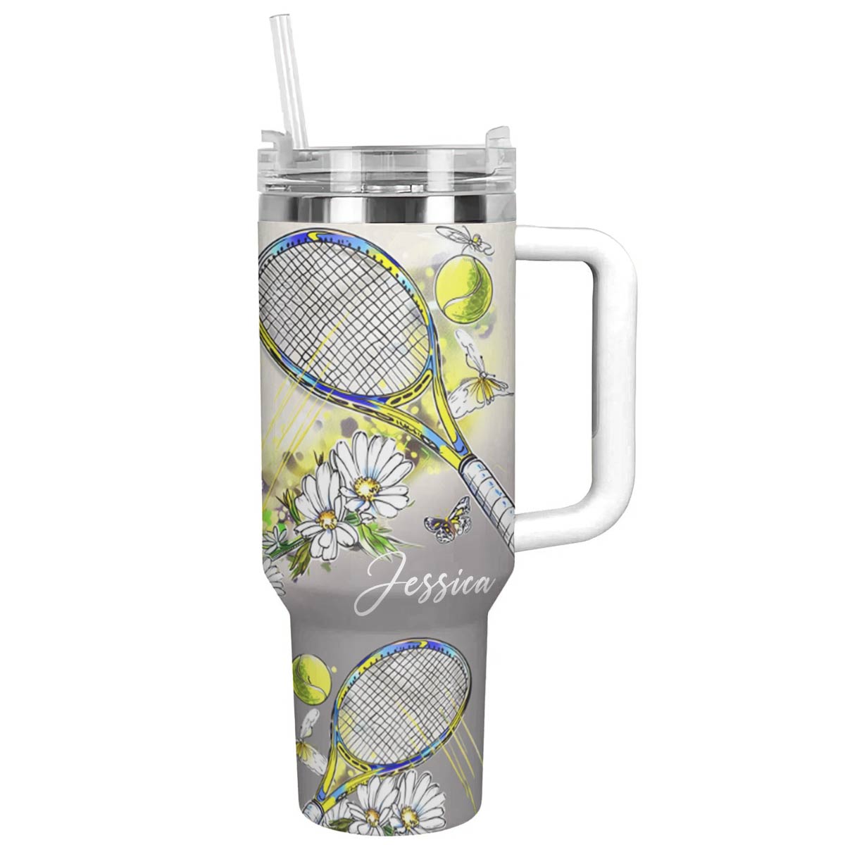 Shineful Personalized Tumbler Elegent Tennis
