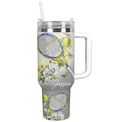 Shineful Personalized Tumbler Elegent Tennis