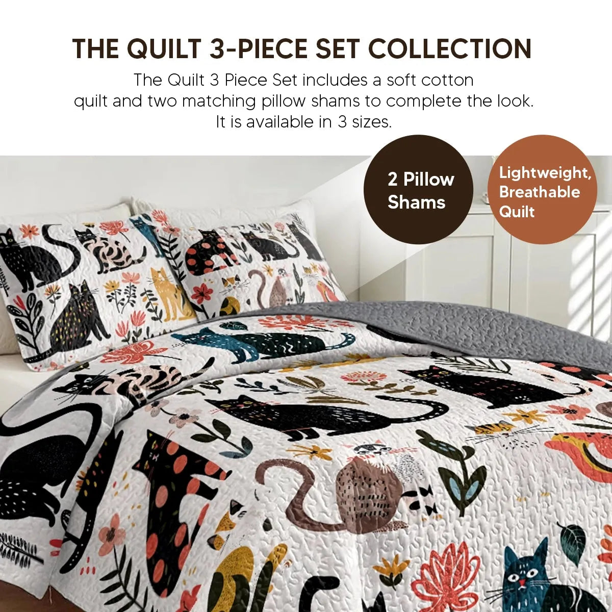 Shineful All Season Quilt 3-Piece Set Country Patchwork Hummingbird