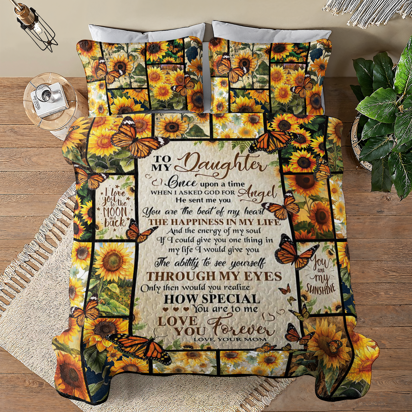Shineful All Season Quilt 3-Piece Set Sunflower Angel