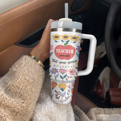 Shineful Tumbler Personalized Floral Teacher