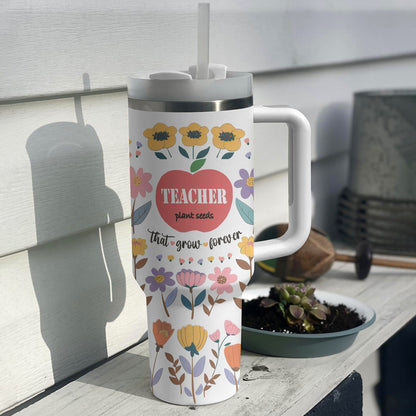 Shineful Tumbler Personalized Floral Teacher