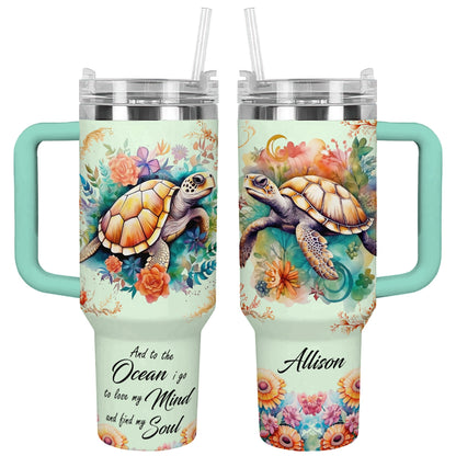 Shineful Tumbler Orange Coral Turtle