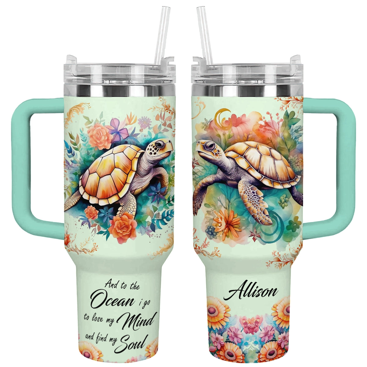 Shineful Tumbler Orange Coral Turtle