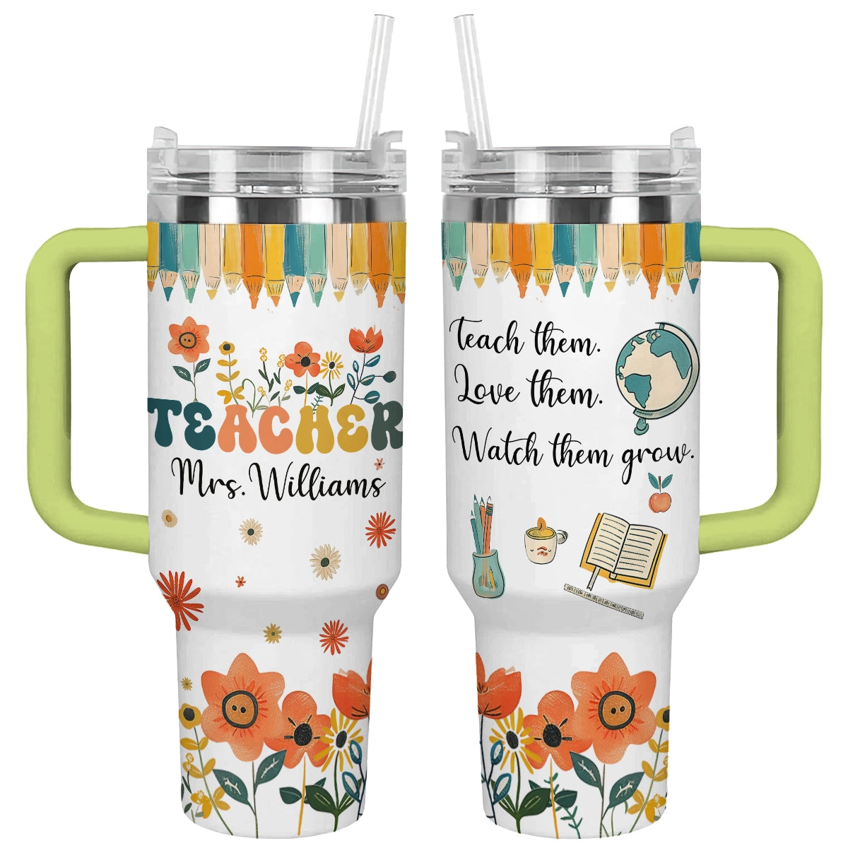 Shineful Tumbler Floral Teacher Appreciation Personalized