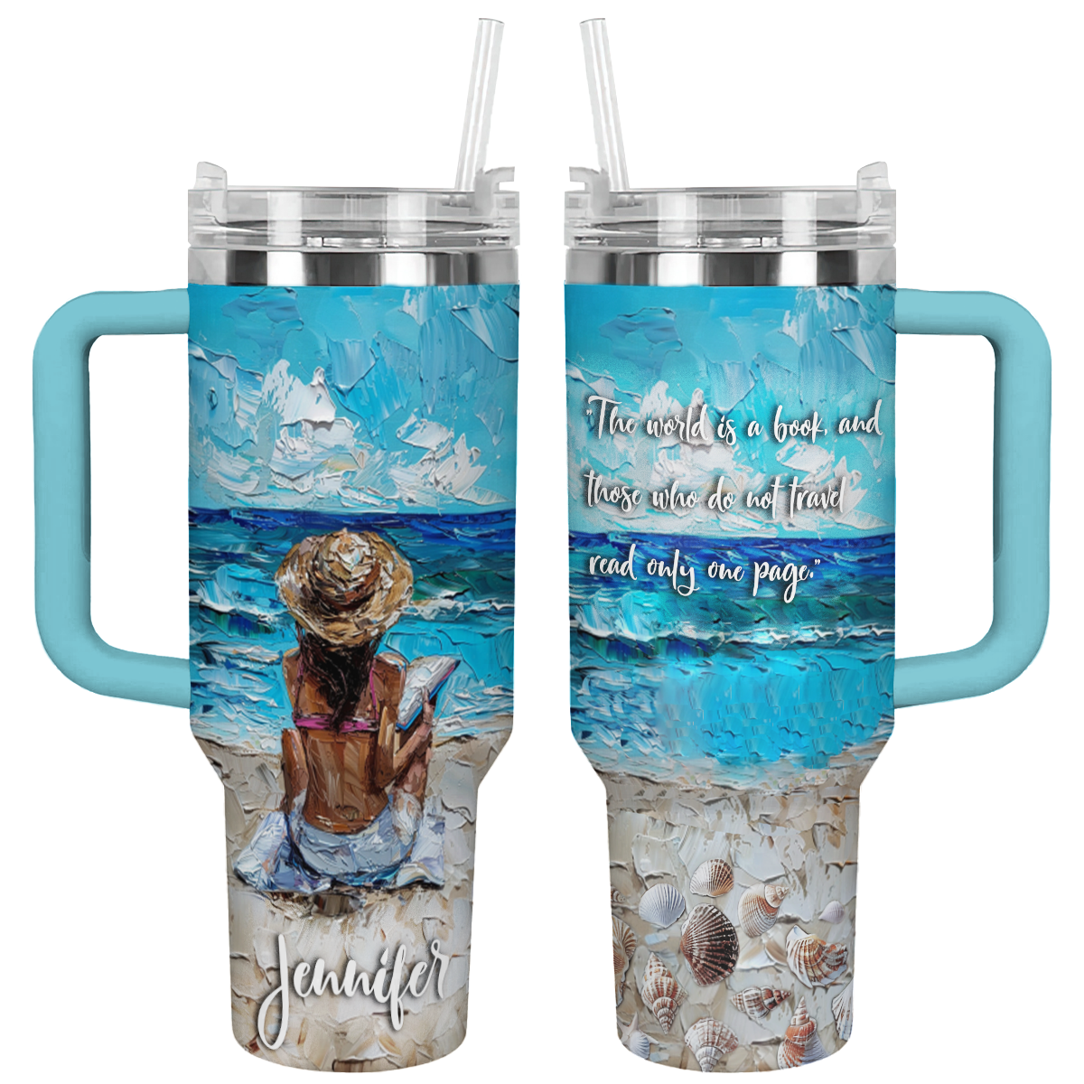 Shineful Tumbler Personalized Reading Lover Favorite Quote Gorgeous Ocean