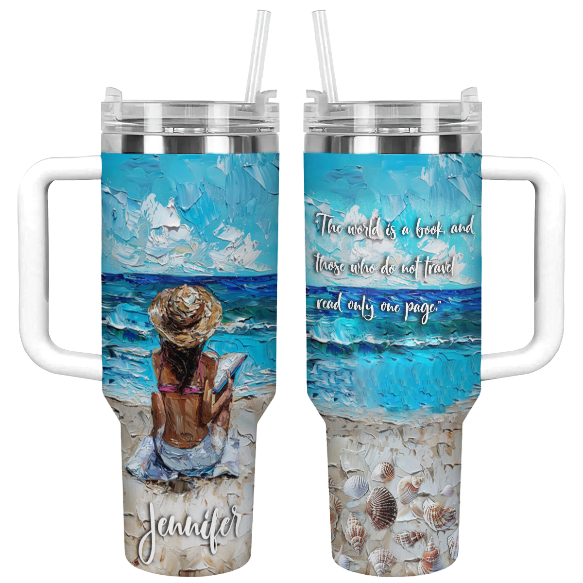 Shineful Tumbler Personalized Reading Lover Favorite Quote Gorgeous Ocean