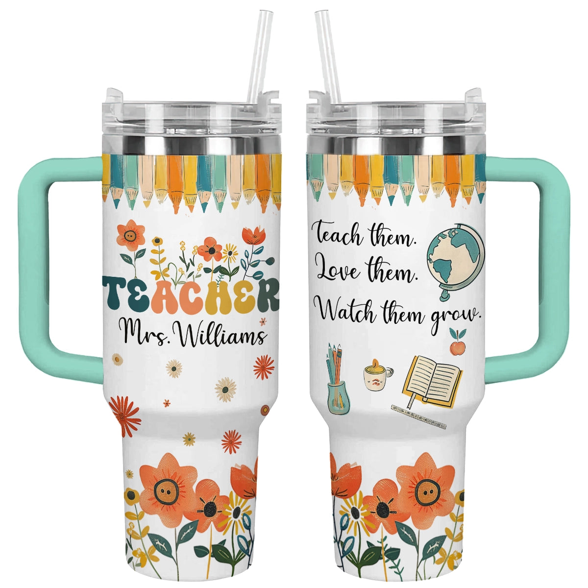 Shineful Tumbler Floral Teacher Appreciation Personalized