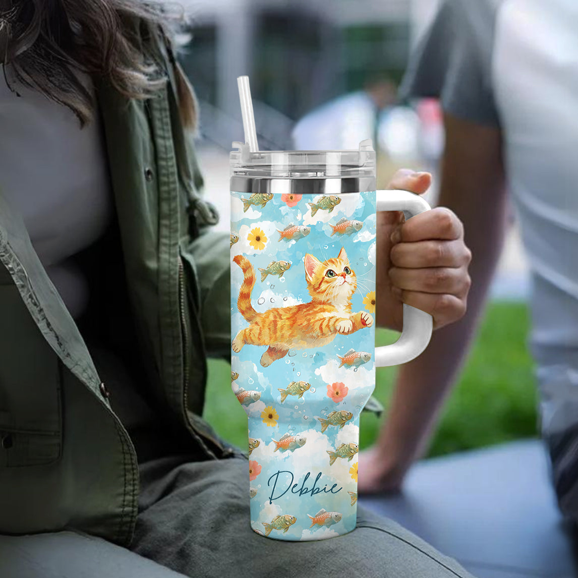 Shineful Tumbler Personalized Fish Dream Of A Little Cat