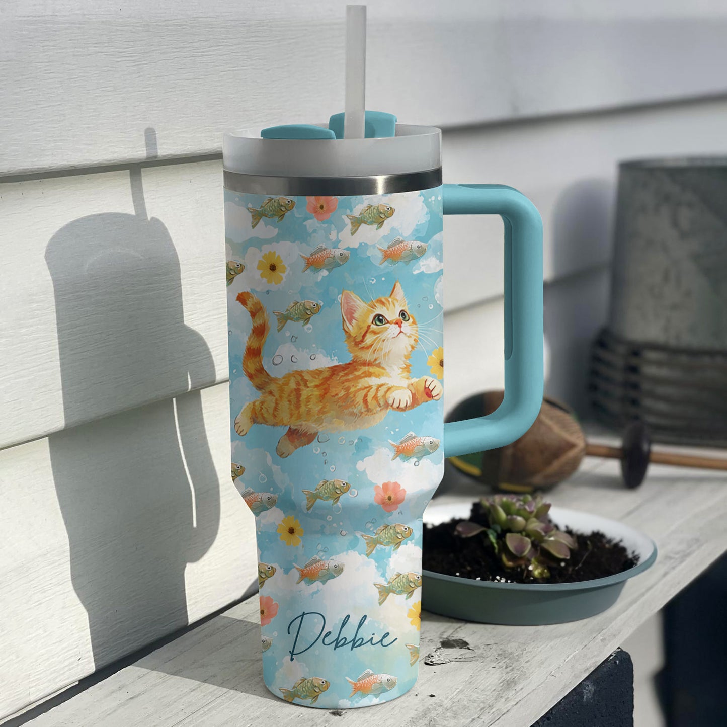 Shineful Tumbler Personalized Fish Dream Of A Little Cat