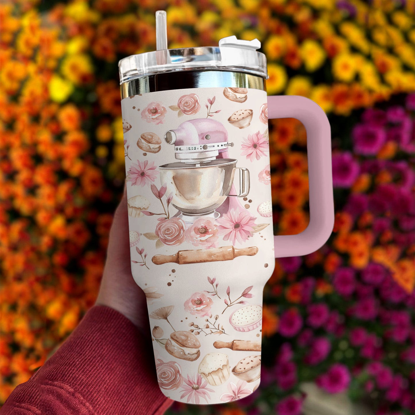 Shineful Tumbler Floral Baking