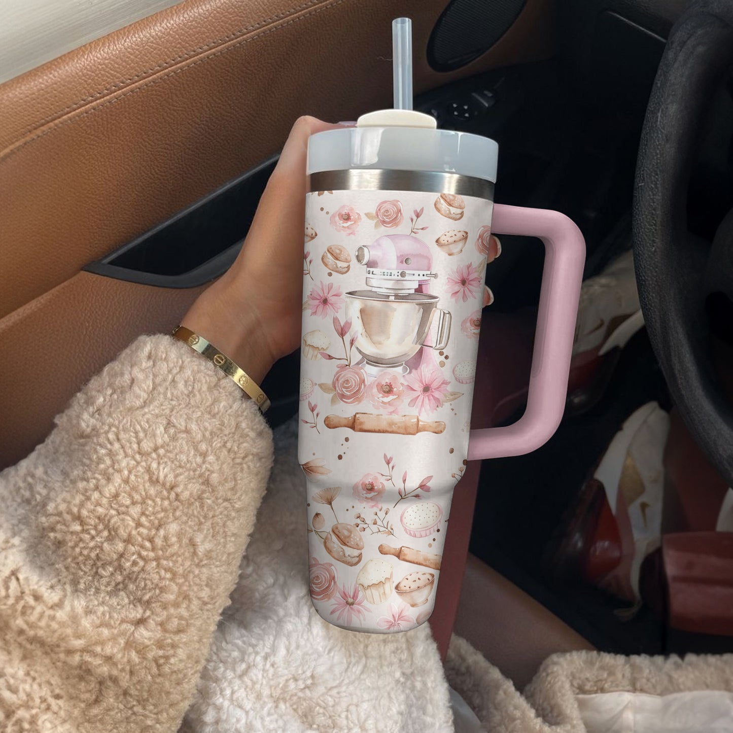 Shineful Tumbler Floral Baking