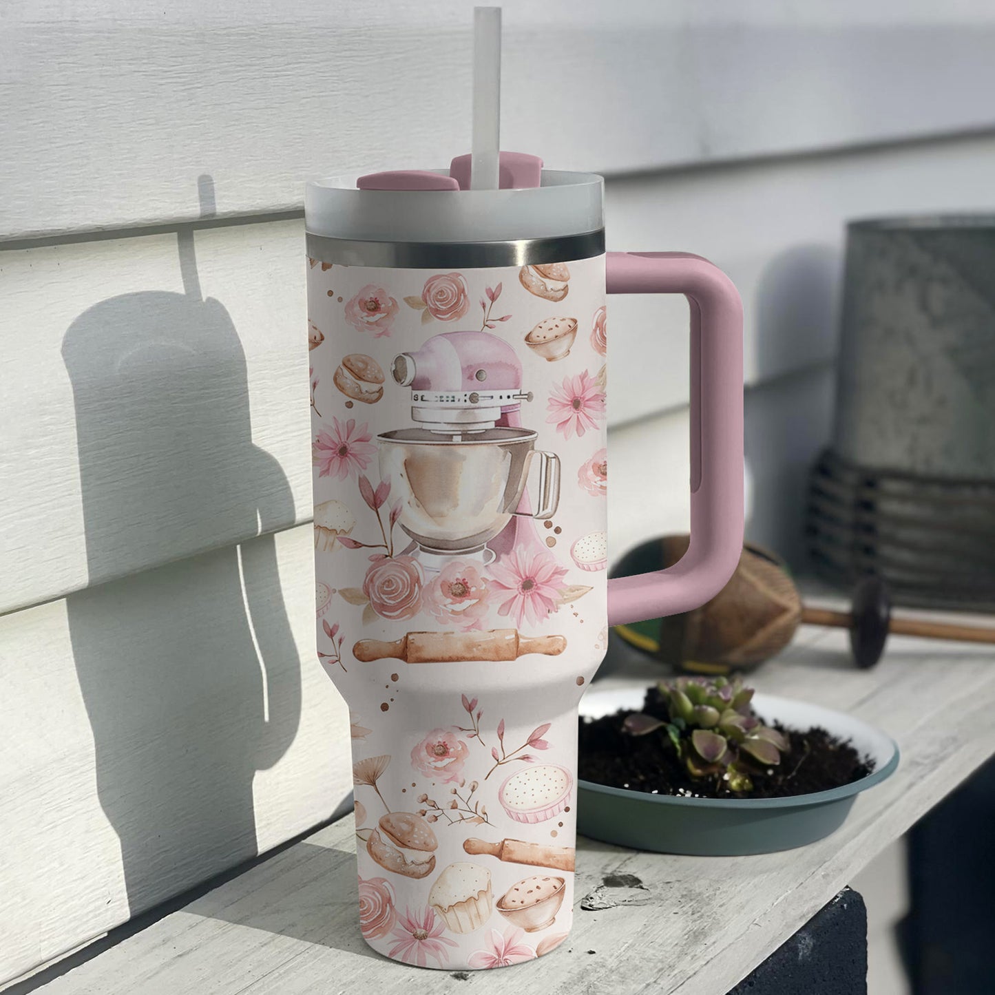 Shineful Tumbler Floral Baking