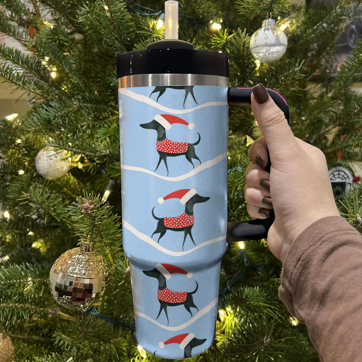 Shineful Tumbler Jolly Dachshund Christmas