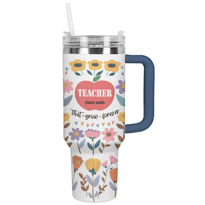 Shineful Tumbler Personalized Floral Teacher