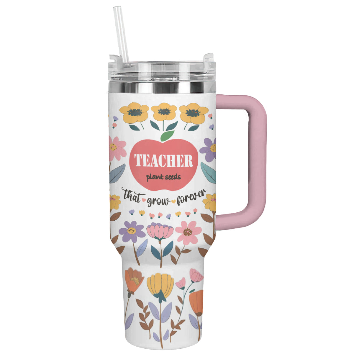 Shineful Tumbler Personalized Floral Teacher