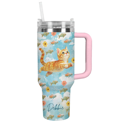 Shineful Tumbler Personalized Fish Dream Of A Little Cat