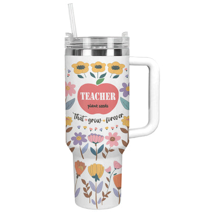 Shineful Tumbler Personalized Floral Teacher