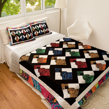 Shineful All Season Quilt 3-Piece Set - Black Women Harmony