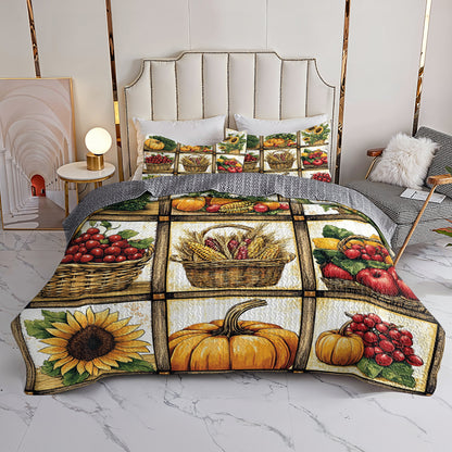 Shineful All Season Quilt 3-Piece Set Farm Fresh Produce V1
