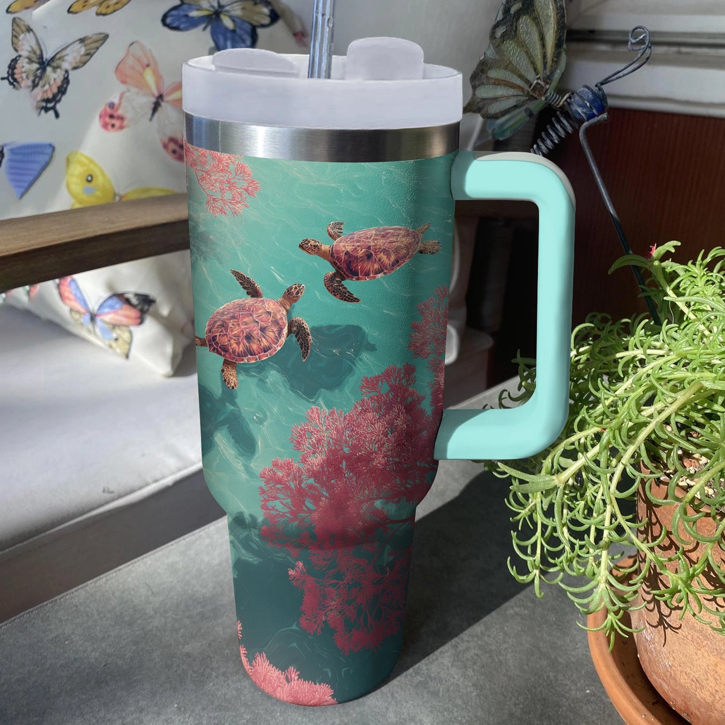 Shineful Tumbler Sea Turtles Ocean Companions