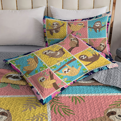 Shineful All Season Quilt 3-Piece Set Sloth Chill Out