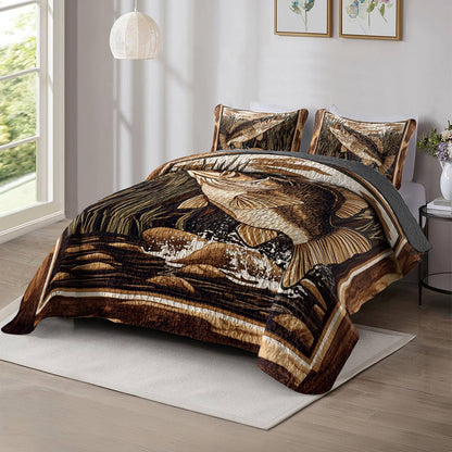 Shineful All Season Quilt 3-Piece Set Gracefulness Bass