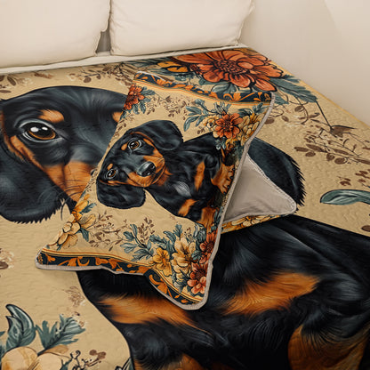 Shineful All Season Quilt 3-Piece Set Vintage Dachshund