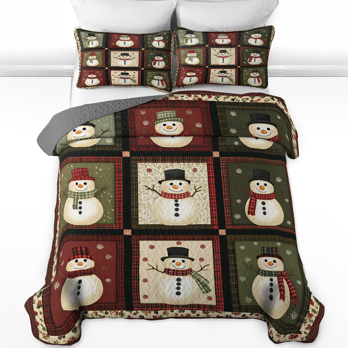 Shineful All Season Quilt 3-Piece Set Christmas Snowy Crews