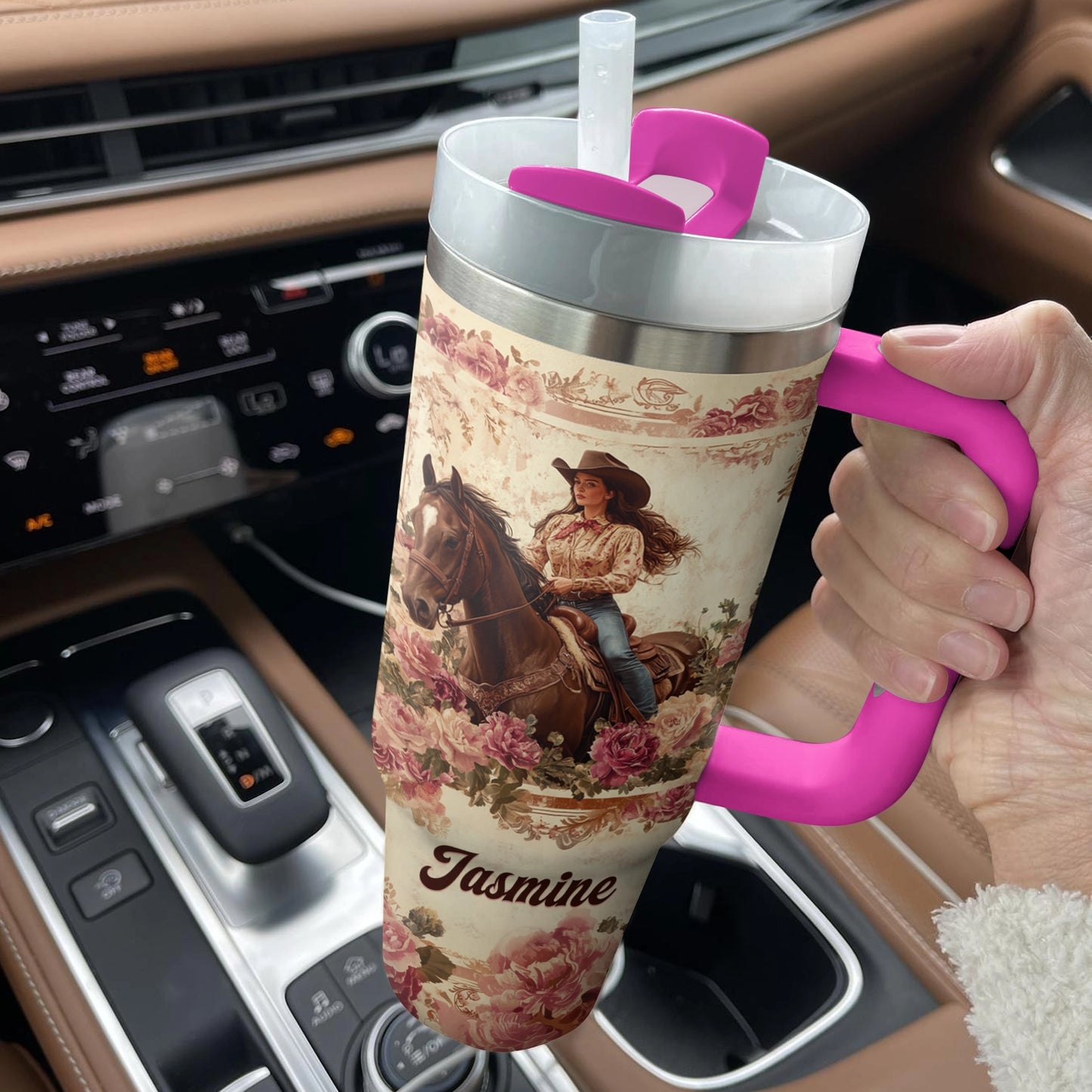 Shineful Tumbler Personalized Wild Rose Cowgirl