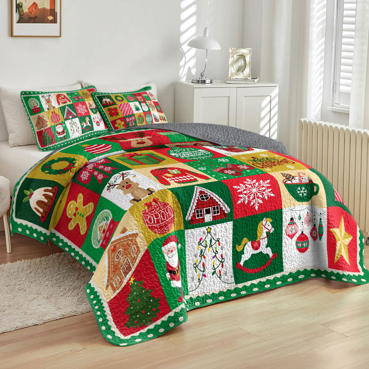 Shineful All Season Quilt 3-Piece Set Holiday Joy