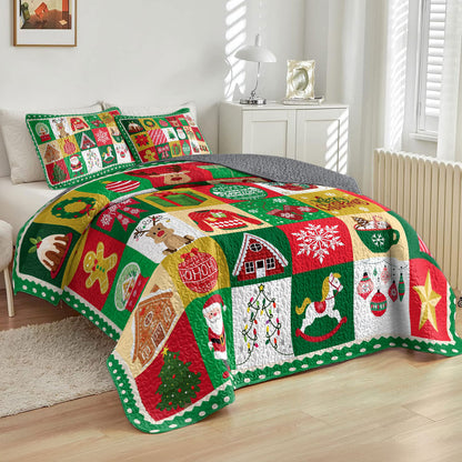 Shineful All Season Quilt 3-Piece Set Holiday Joy