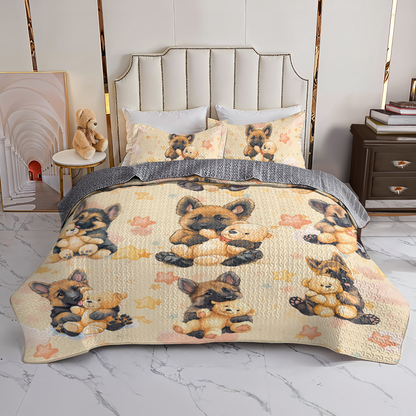 Shineful All Season Quilt 3-Piece Set Teddy & Shepherd