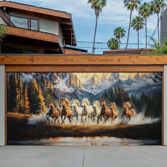 Shineful Garage Door Banner Decoration Freedom Run