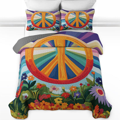 Shineful Quilt 3-Piece Set Peace Bloom