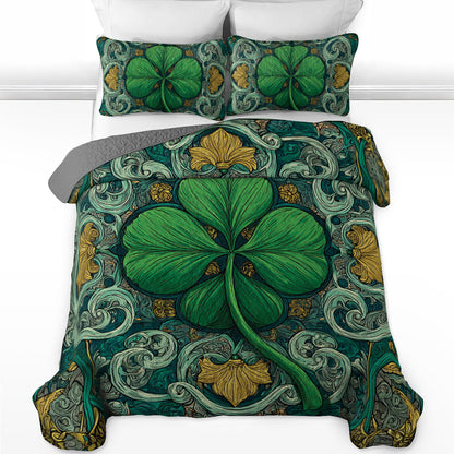 Shineful All Season Quilt 3-Piece Set Emerald Fortune
